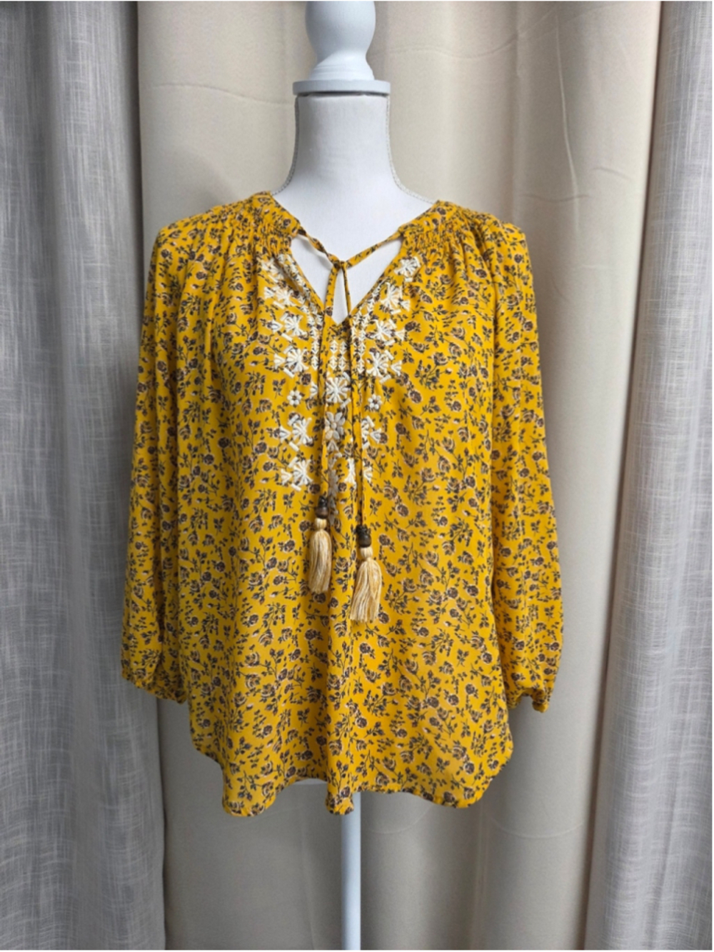 Mason & Belle Boho Folk Gypsy Cottagecore Blouse Size M